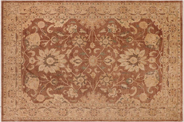 handmade Traditional Kafkaz Chobi Ziegler Brown Tan Hand Knotted RECTANGLE 100% WOOL area rug 10 x 14